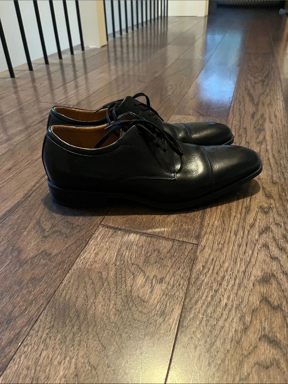 Florsheim Black Leather Cap-Toe Derby Shoes